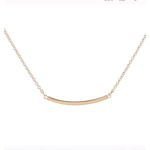 Gold Curved Bar Necklace